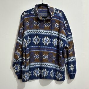 Express French Country Nordic Fleece Pullover - Size Large